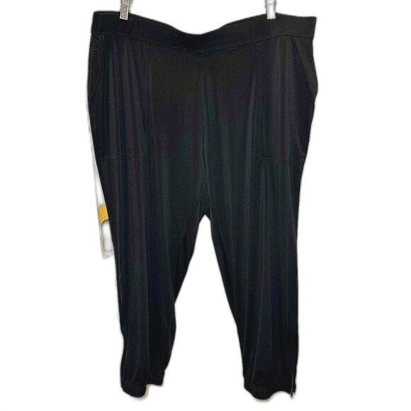 Lisa Rinna Collection Black Jogger Pants with Zippered Cuffs Sz XL/2X - Picture 1 of 5